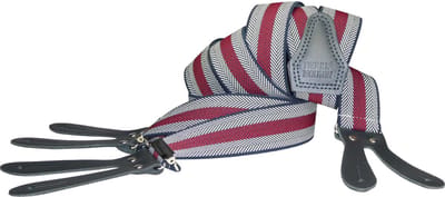 Pierre Mouton - Bretel - Volwassenen - Heren - Chevron - Bretel - met Leertjes - Rood - 120cm - 35mm - M - L