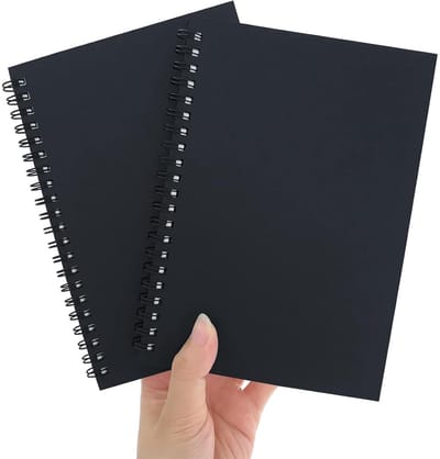 Set van 2 Schetsboeken - Zachte Kaft, 140 Pagina's, 100GSM Papier, Spiraalgebonden