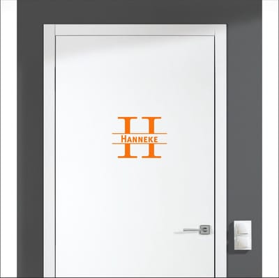 Deursticker Met Naam -  Hanneke - Oranje