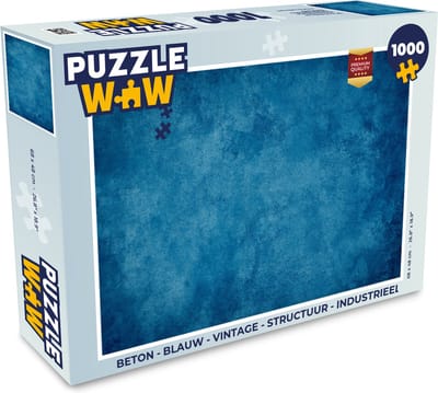 Puzzel Beton - Blauw - Vintage - Structuur - Industrieel - Legpuzzel - Puzzel 1000 stukjes volwassenen