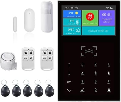 Slim Alarmsysteem - Huisbeveiliging GSM - Inbraak Beveiligen - 4.3 Inch Touchscreen - 18x11x1.5 CM - Wit