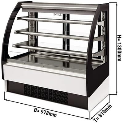 GGM Gastro Wandkühlregal - 978mm - 274 Liter - mit 3 Ablagen - Schiebetüren hinten Zwart / Wit / Zilver