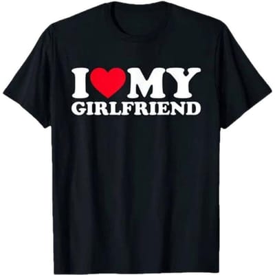 T-shirt I Love Boyfriend and Girlfriend Korte Mouwen XL