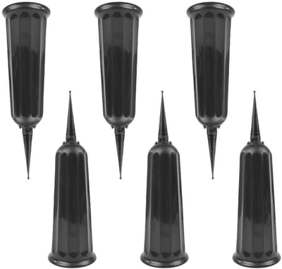 Dailygoods- Begraafplaatsvaas 6 stuks - Zwarte Grafvaas - Kunststof - Weerbestendig - Vorstbestendig - Tulpvorm 25x7,5cm
