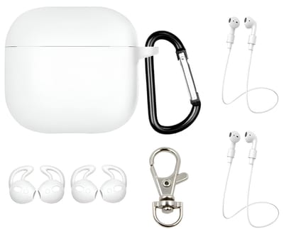 Studio Air® Airpods 4 Hoesje - Luxe Set met 7 items - Soepele Siliconen Case - Wit