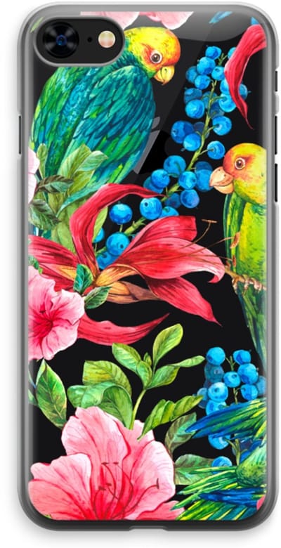 Case Company® - Hoesje geschikt voor iPhone 8 hoesje - Papegaaien - Soft Cover Telefoonhoesje - Bescherming aan alle Kanten en Schermrand