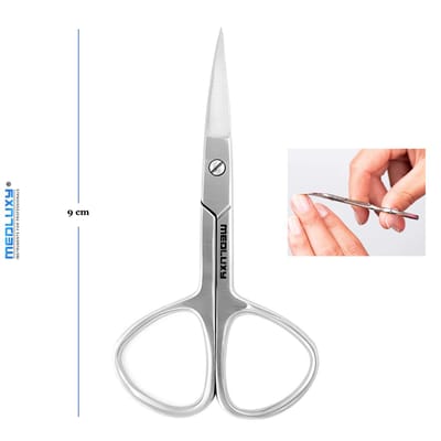 MEDLUXY® - Nagelschaar - Gebogen snijvlak - 9 cm - RVS - MP0613 - ruimere schaar ogen - Stevige nagelschaar voor Vingernagels en Teennagels
