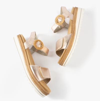 Remonte Gouden Leren Dames Sandalen - Goud - 42