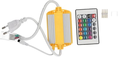 Thijox - 12mm RGB-controller voor 220V AC RGB LED-strips - Tot 1300W, 80m, Inclusief afstandsbediening, connector, eindkap voor Feest, Tuin, Keuken