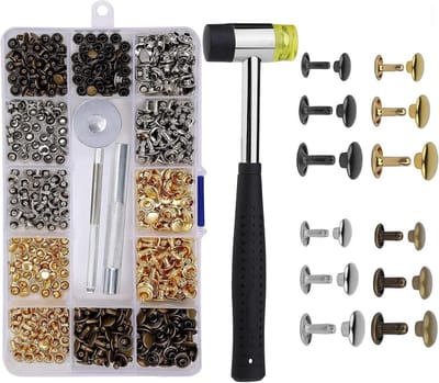 Set Metaal Klinknagels Dubbele Kap voor Leer en Kleding DIY - Inclusief Gereedschap