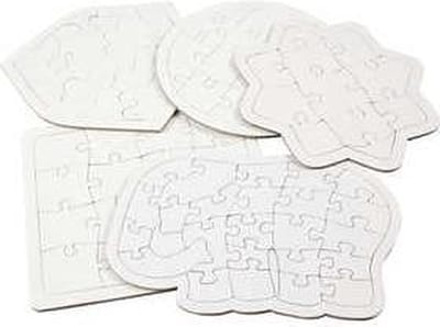 Puzzel, afm 17-21 cm, wit, 10 stuk/ 1 doos