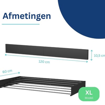 CLVP® Wanddroogrek - Droogrek Inklapbaar - Wasrek - Droogtoren - Droogrekken -Zwart