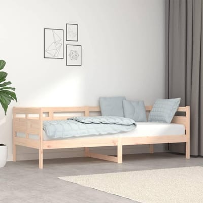 Massief houten dagbed - Logeerbed slaapbank - Gasten ontvangen - Natuurlijke nerf - 80 x 200 cm - Bruin