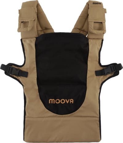 Moova Original draagzak - Draagzak - Baby Draagzak - Draagzakken - Draagdoek - Buik-Heup-Rug drager - Ice Coffee - Beige/Zwart