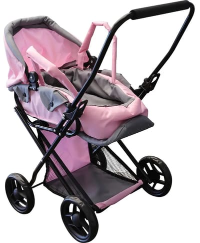 Amia poppenwagen Rosy met opbergmand en schlaftas - poppenaccessoire.