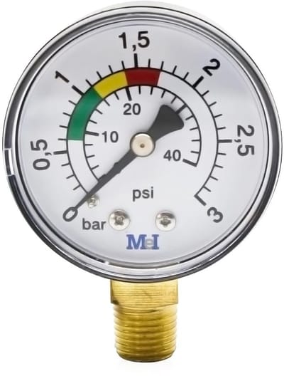 Dailygoods- Waterdrukmeter 0-3 bar - 50mm Diameter - Precisie Meting - Duurzaam Materiaal - Eenvoudige Installatie - Corrosiebestendig - Drukmeter