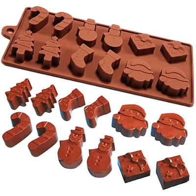 Kerst Vorm Silicone Chocoladevorm Anti-aanbak Bakvorm black