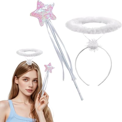2 Stuks Witte Engel Tranen Haarband - Haaraccessoires voor Engel Kostuum en Halloween Feestjes