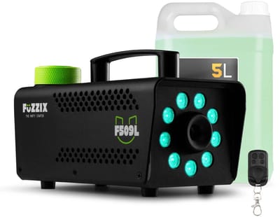 Party Rookmachine met lichteffecten én 5L rookvloeistof - Fuzzix F509L - Inclusief afstandsbediening - 500W