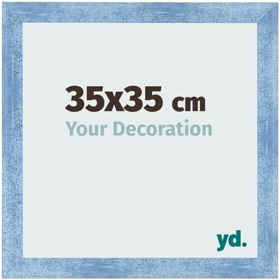 Your Decoration - Fotolijst 35x35 cm - MDF - Helder Blauw Geveegd - Pisa