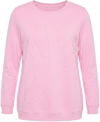 MIAMODA - Dames - Sweatshirt comfort fit sierkralen - Roze - Maat 42