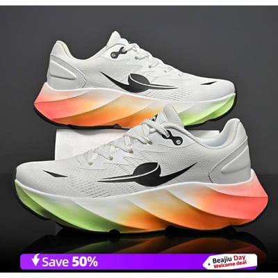 Heren Hardloopschoenen Specialiteit Marathon Sport Ademend Lichtgewicht Dames Koolstofplaat Comfortabel Antislip Vrijetijdssneakers 37 white