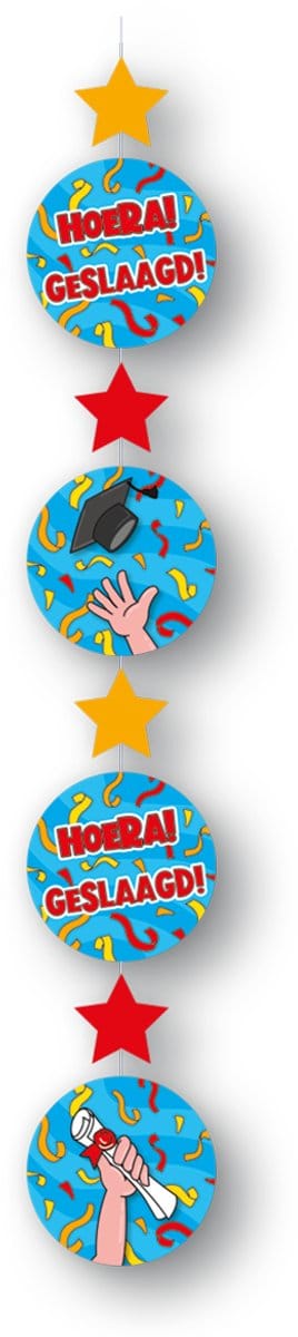 BTH – Hoera Geslaagd Hangdecoratie – Afstuderen – Graduation Party – Geslaagd Versiering – Afstudeer Feest – Cartoon Decoratie