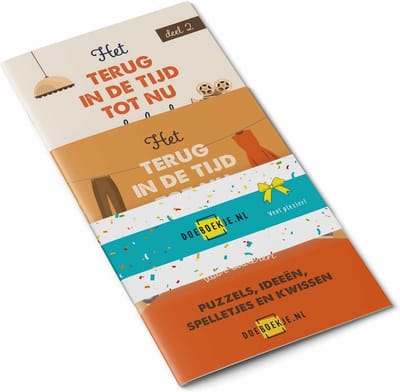 Terug in de Tijd tot Nu Doeboek deel 1 + deel 2 - voor ouderen - terug naar vroeger, puzzelen, kwissen, spelletjes - voordeelset, brievenbus cadeau
