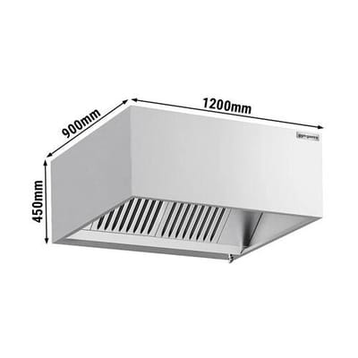 GGM Gastro Induktions-Kastenhaube - 1200mm - ohne Motor - mit Filter & Licht
