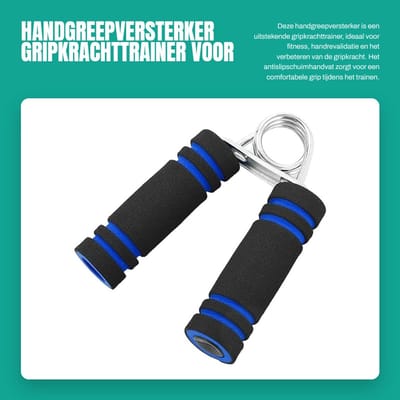 Dailygoods- Handgreepversterker Antislipschuimhandvat - Onderarmtrainer - Handgrijper - Vingerrevalidatie - Fitness - Lichtgewicht Metaal - Grijpkrachttrainer