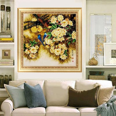 Borduren Handwerk Diy 5D Diamant Borduren Schilderen Kruissteek Vogels Bloemen en Vlinders 30x30CM brown