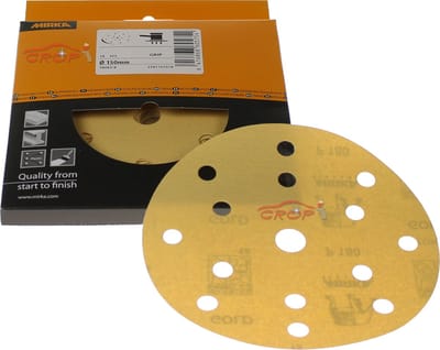 MIRKA Gold DECO Schuurschijven 150mm met 15 gaten *KLEINVERPAKKING* - P80