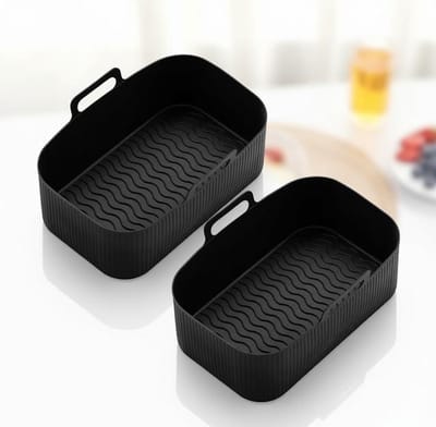 Maison Elara 2 Stuks Siliconen Bakvormen voor Airfryer - Herbruikbaar - Zwart