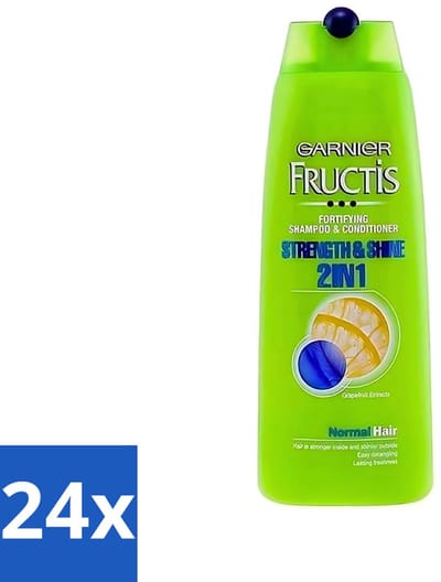 24 x Garnier - Fructis - Shampoo - Strength & Shine - Shampoo - 250 ml - Haarversterking - Glans - Fruitextracten - Gezond Haar - Haargroei