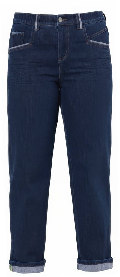 Laurasøn - Dames - Jeans wijde pijp - Donkerblauw denim - Maat 52