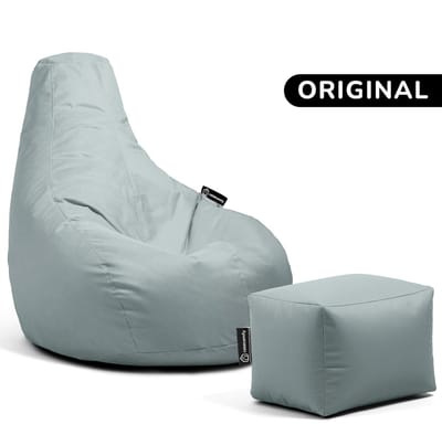 Casacomfy Premium Original - Complete Zitzak Set met Voetenbankje - Voor Volwassenen & Kinderen - Inclusief 200L Vulling - Grijs