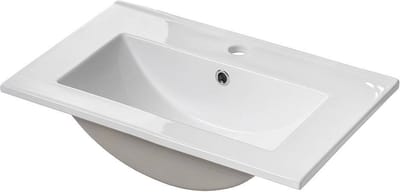 Wastafelonderkast Newport met wastafel 50x57x39 cm eikenkleurig en wit [en.casa]