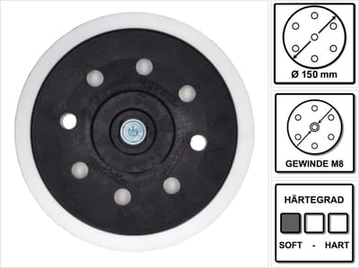 Makita 196684-1 Schuurschijf zacht 150 mm Diameter 150 mm