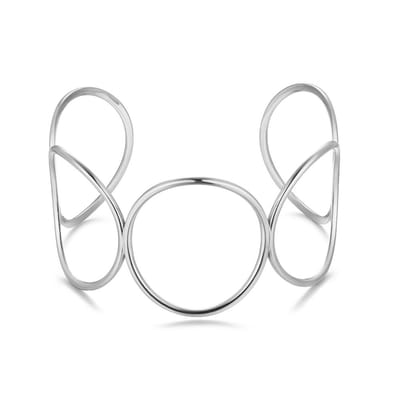 Twice As Nice Armband in edelstaal, open lijnen Zilverkleurig 19cm