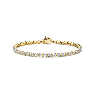 TI SENTO Dames Armband - 925 zilver - Zirkonia met geel verguld - Maat M - 2995ZY