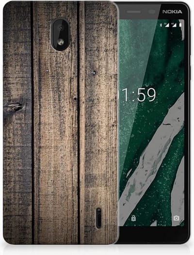 Nokia 1 Plus Bumper Hoesje Steigerhout