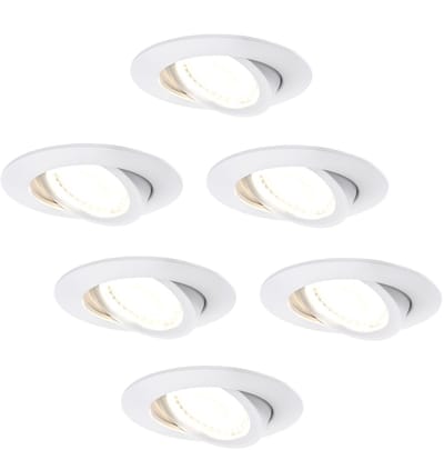Ledvion – 6x LED Inbouwspot Wit – Dimbaar – CCT – IP65 – Kantelbaar – Aluminium – Badkamer
