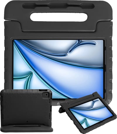 Hoesje - Geschikt voor Apple iPad Air (2024/2025/2026) - 13 inch - Kinderhoes Shockproof Bumper - Kidsproof Case - Tablethoes - Kinder Hoes Cover - Zwart