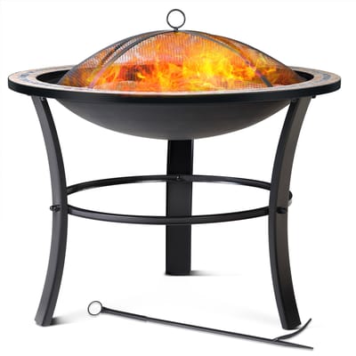 Gardebruk Vuurschaal Fuego - Mozaïek Vuurrooster Pook Ø 76cm - Zwart