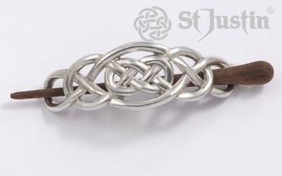 Keltische knoop haarspel met rosewood pin | St Justin keltische haarspeld
