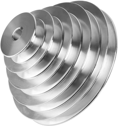 5-laags katrol met een gatdiameter van 14 mm en een buitendiameter van 54 mm tot 150 mm, aluminiumlegering voor V-riemen, geschikt voor riembreedte van 12,7 mm en zware toepassingen