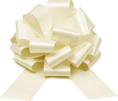 PartyDeco - Cadeaustrik Ivoor - 30 cm