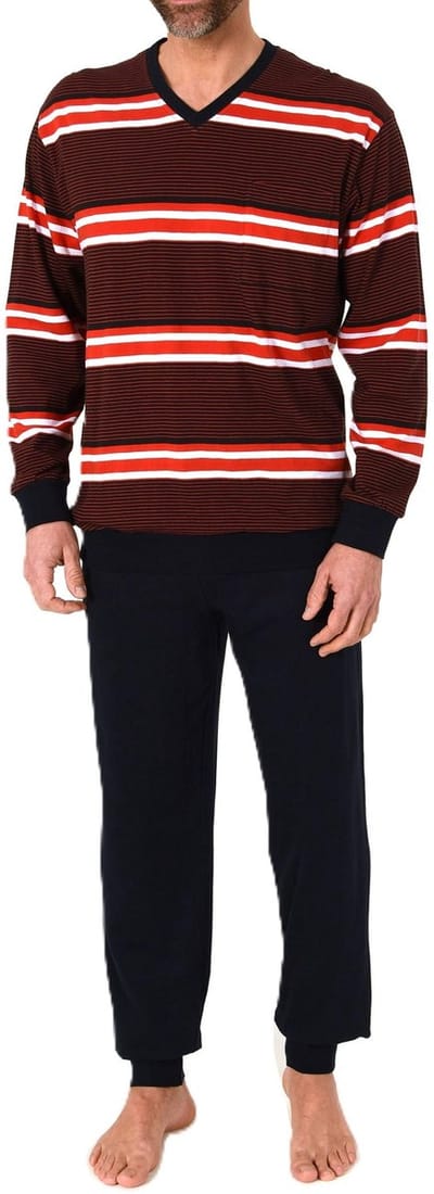 Normann heren pyjama lang met manchetten - pyjama met strepenlook - ook in grote maten