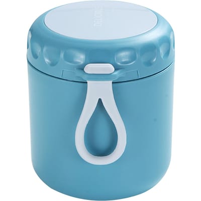 Tasse à soupe isolée, tasse à eau isolée en acier inoxydable avec cuillère, récipient à déjeuner isolé bleu