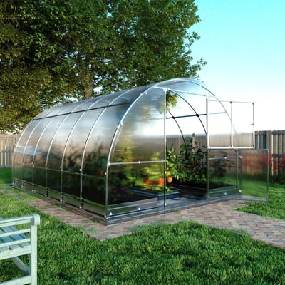 Tuinbroeikas KLASIKA TUBE EXTRA - Kas - Polycarbonaat - 3 x 4 m - 10 jaar Garantie - Automatische Deuropener